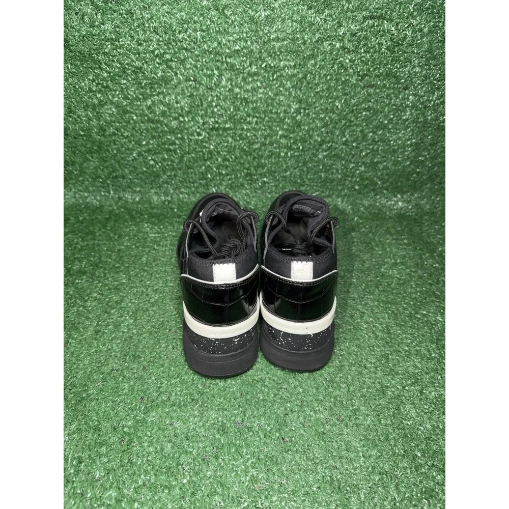 Michael Kors Shoes Womens Size 6 Liv Wedge Black Leather Comfort Sneakers